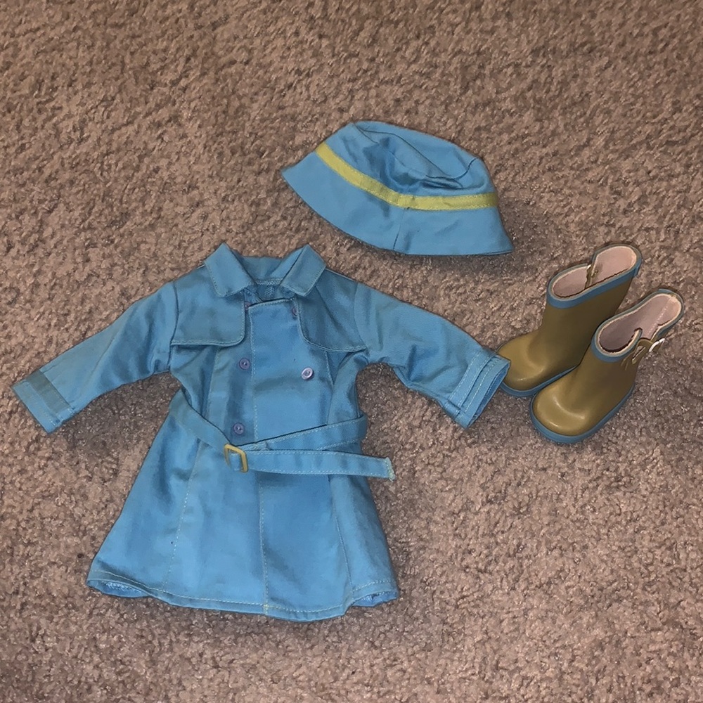 American Girl Raincoat and Boots Set